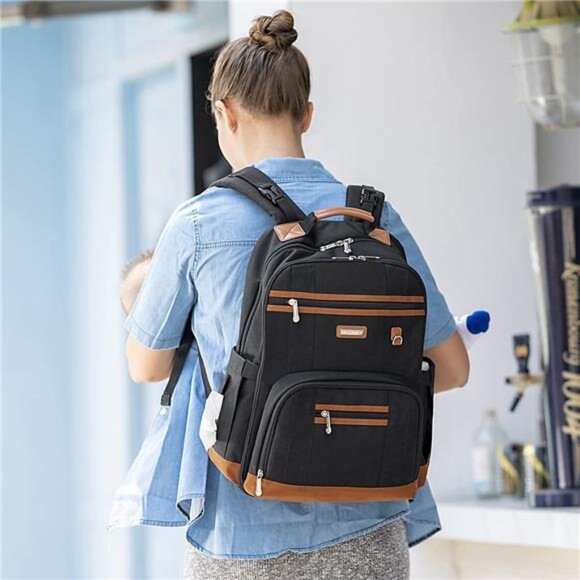 Diaper Bag, Diaper Bag Backpack for Baby Large Capacity, Insulated Pockets - Picture 7 of 8